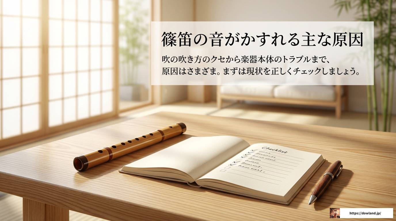 篠笛の音がかすれる原因とは？初心者向け直し方とメンテ術