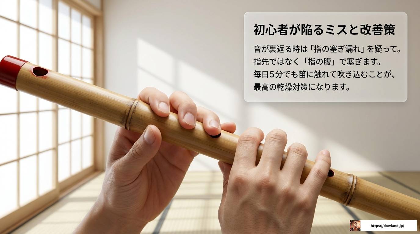 篠笛の音がかすれる原因とは？初心者向け直し方とメンテ術