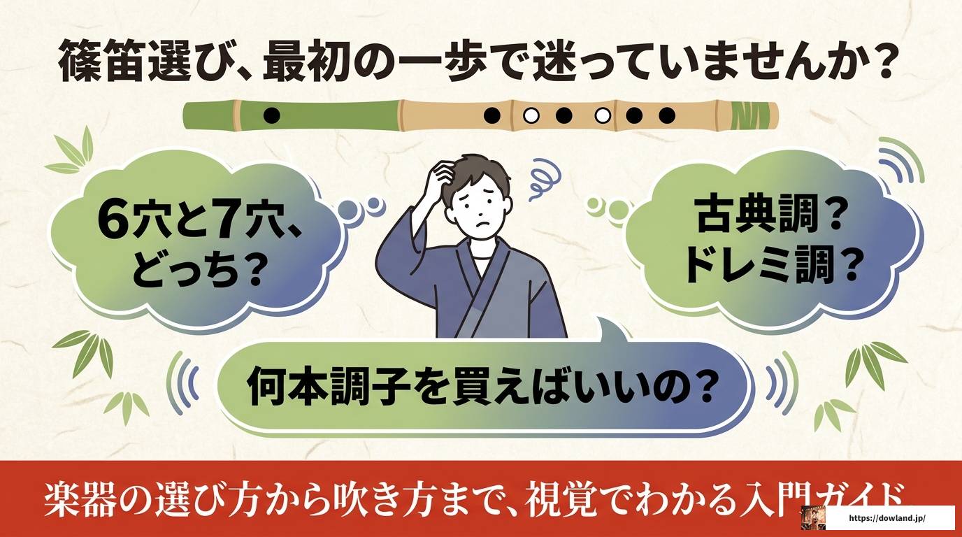 篠笛6穴の音階を徹底解説!7穴との違いと運指まとめ