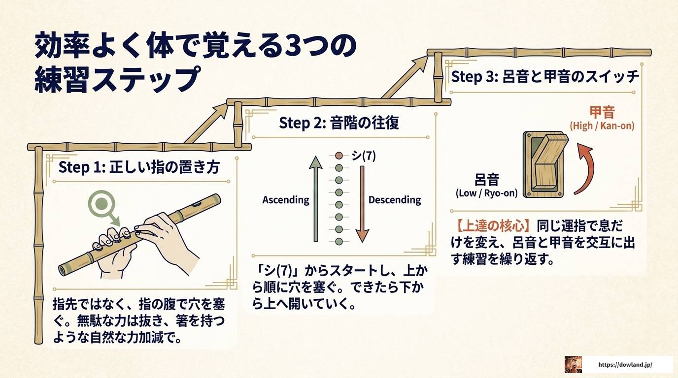 篠笛八本調子の運指表を完全解説！音階と練習法