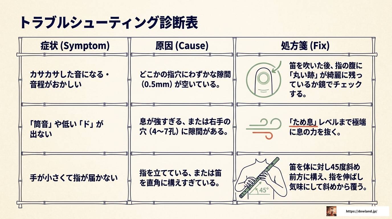 篠笛八本調子の運指表を完全解説！音階と練習法