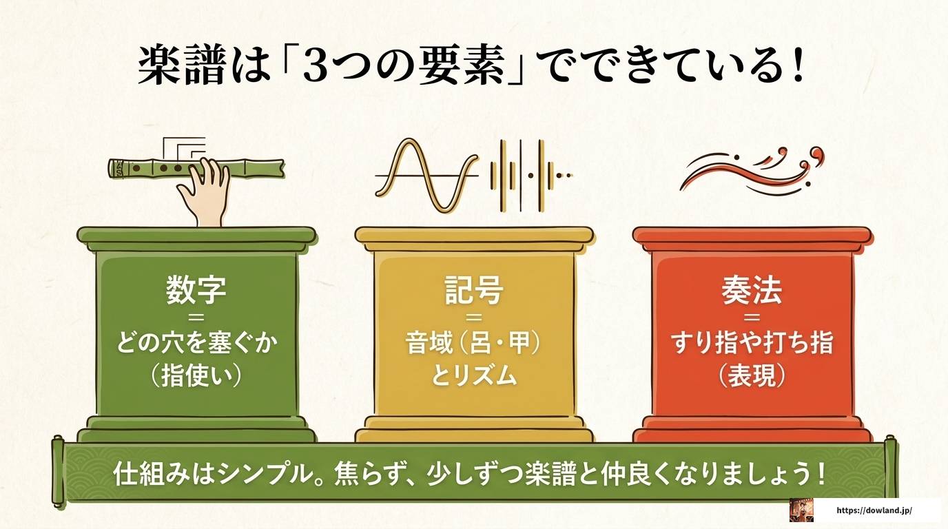 篠笛楽譜の読み方を完全解説！数字譜から記号まで