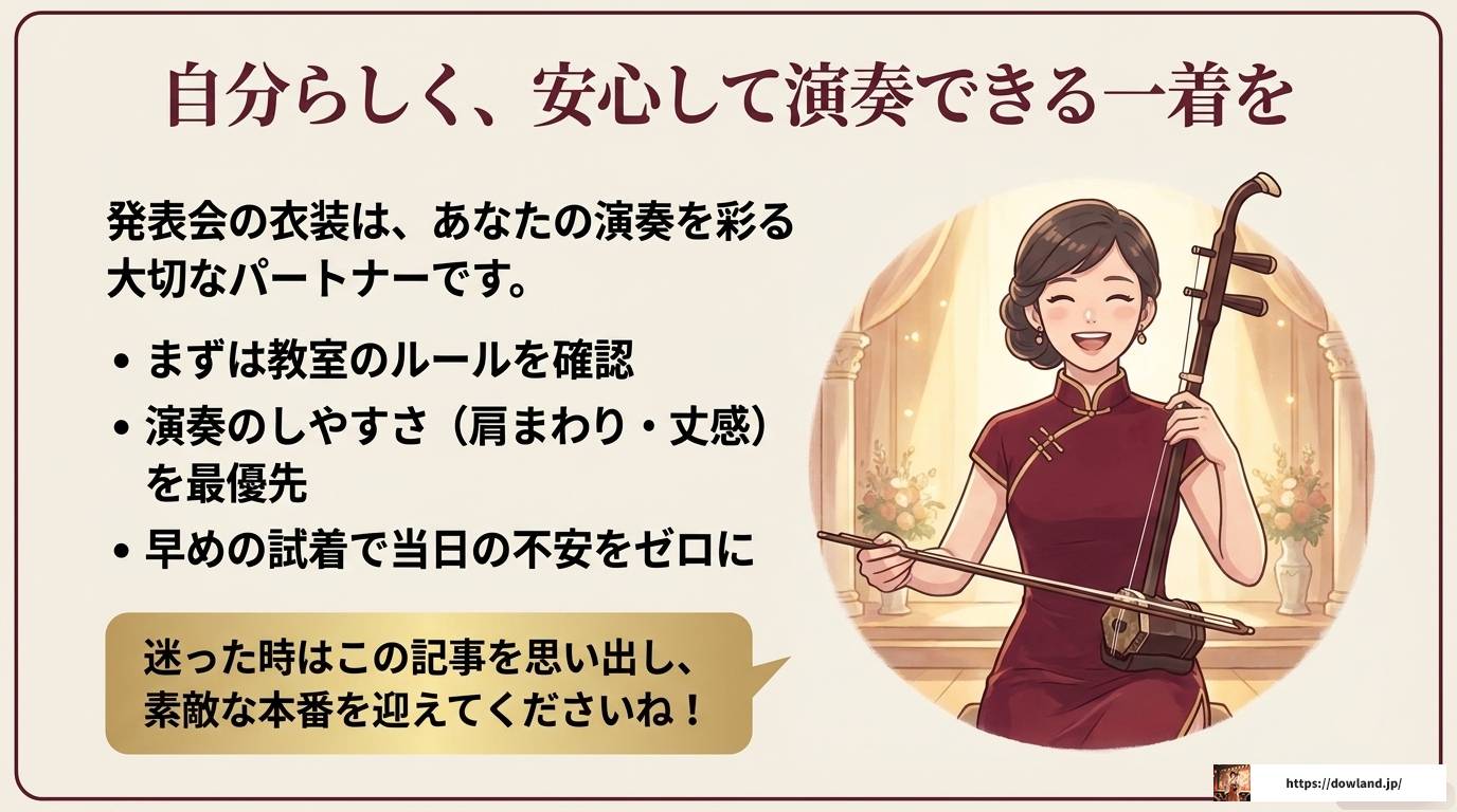 二胡の発表会衣装は何を着る？選び方と当日のマナー完全ガイド