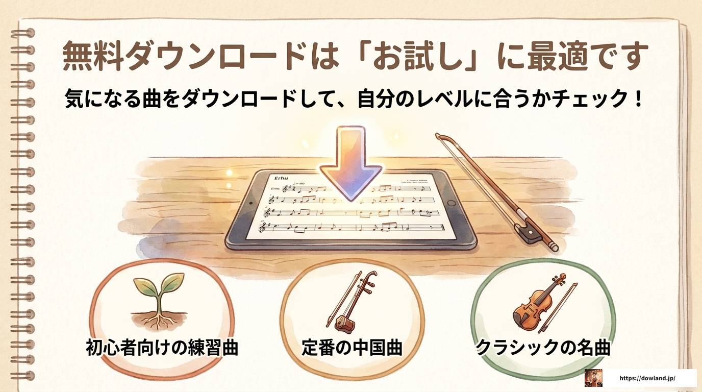 二胡楽譜を無料ダウンロードできる初心者向けサイト完全紹介