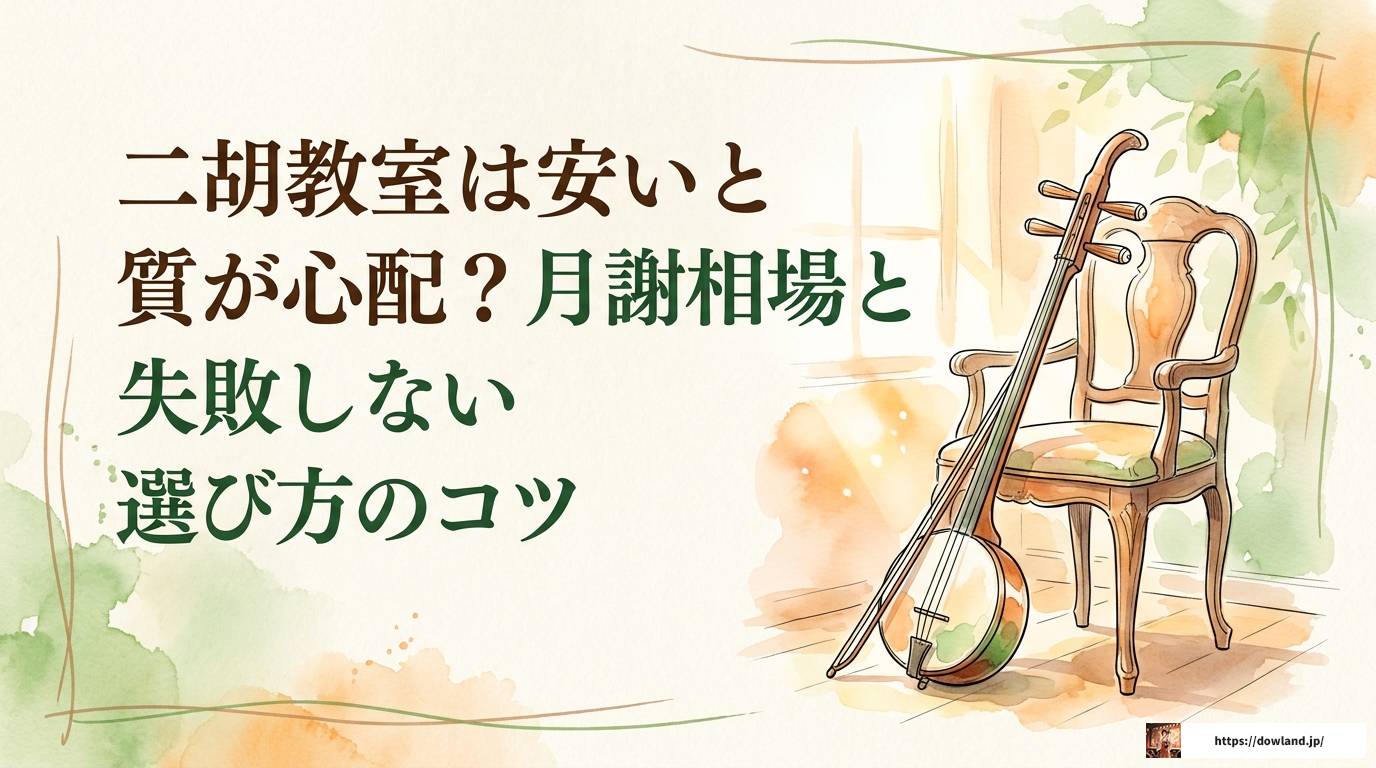 二胡教室は安いと質が心配？月謝相場と失敗しない選び方のコツ